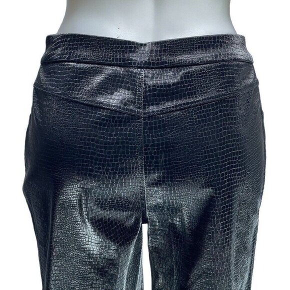 SALT Black Textured Faux Crocodile Pants Straight Leg Mid Rise Womens Size S - Picture 5 of 16